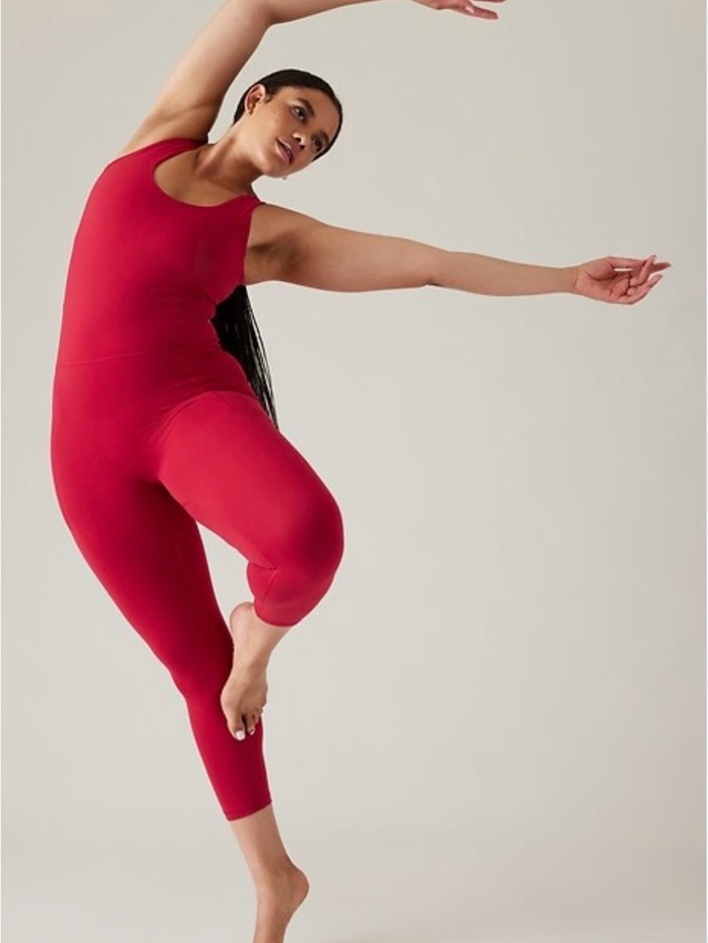 Salutation Stash 7/8 Bodysuit in Clover Berry Red